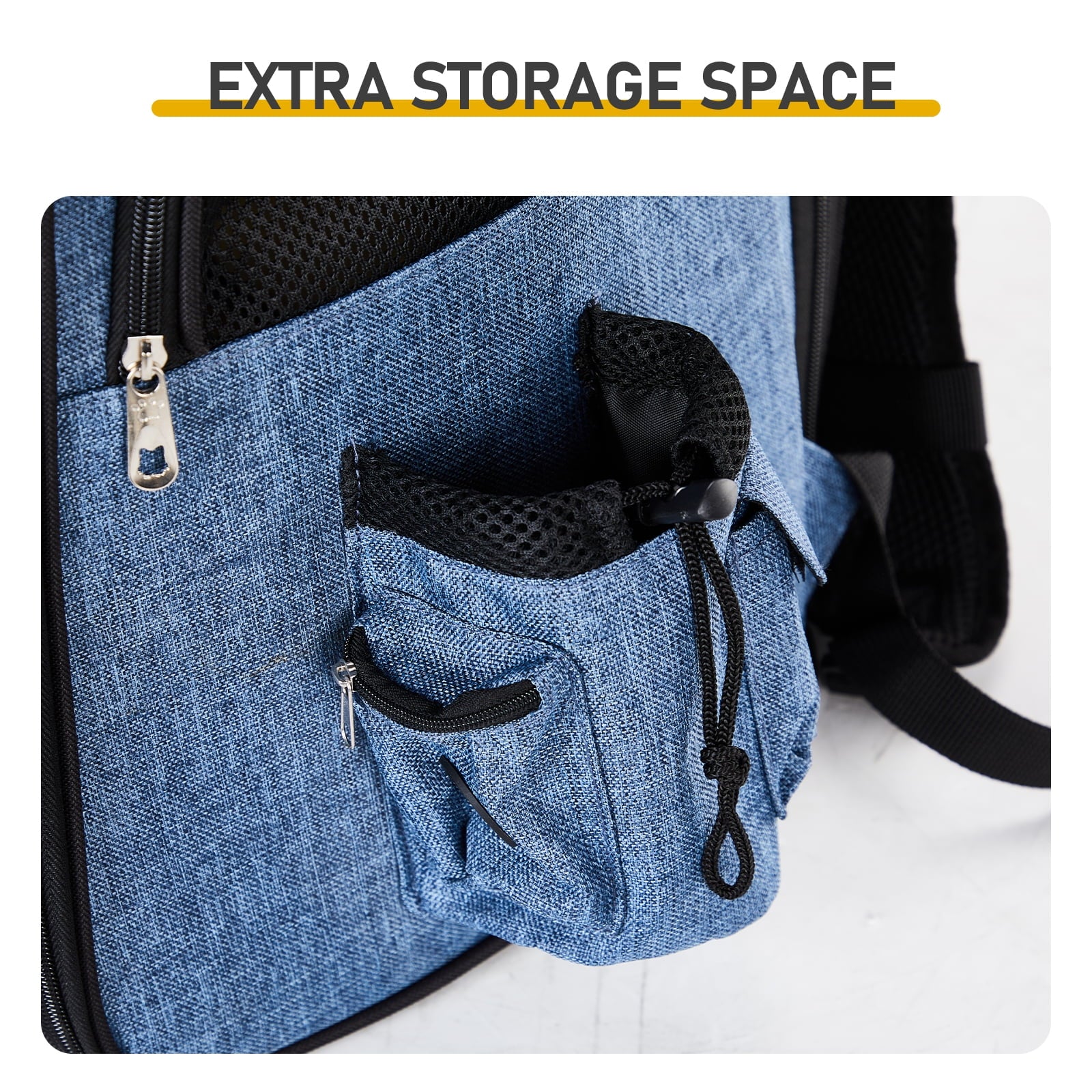 Expandable Pet Backpack Carrier - Breathable Mesh Travel Bag for Cats & Small Dogs (Up to 26 lbs) with Back Extension