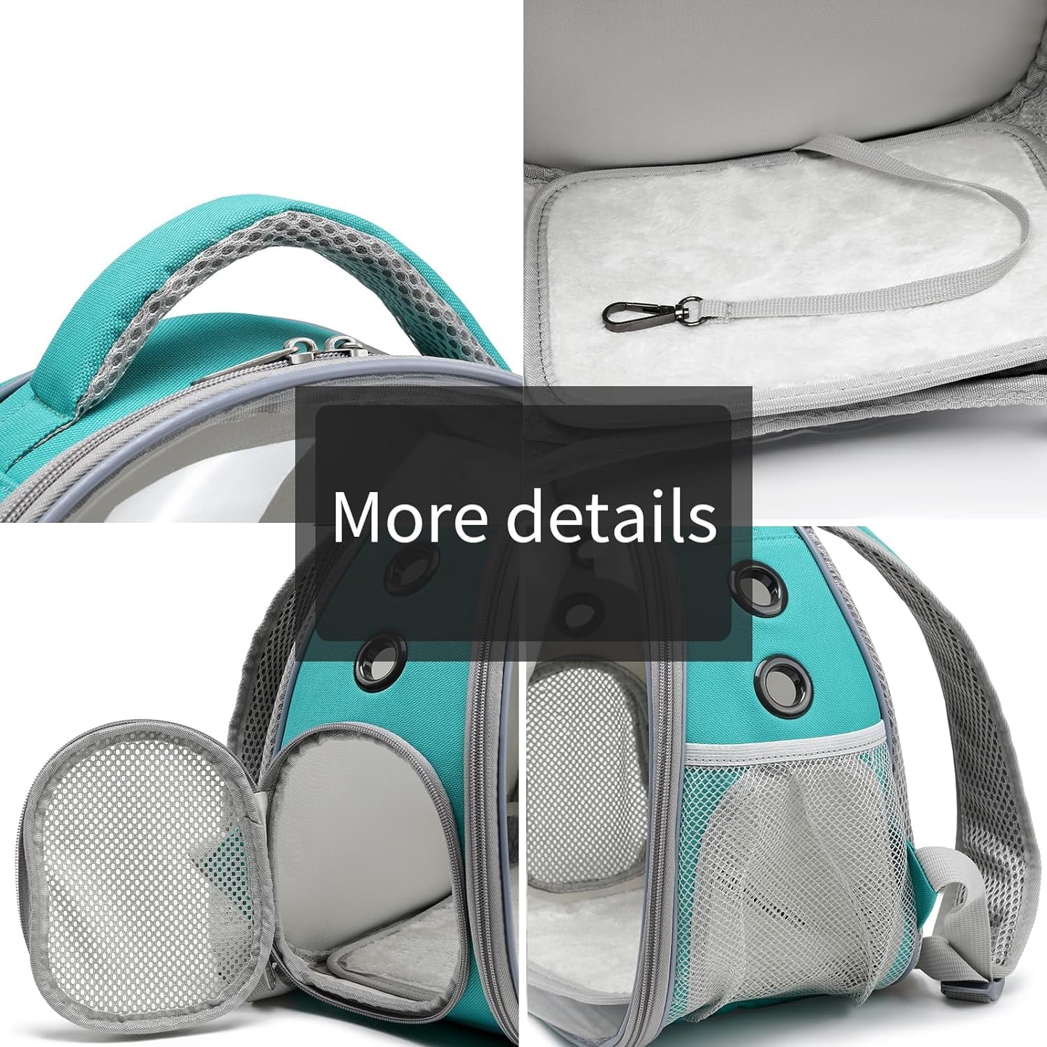 Portable Green Travel Pet Backpack Carrier for Small Dogs Cats and More