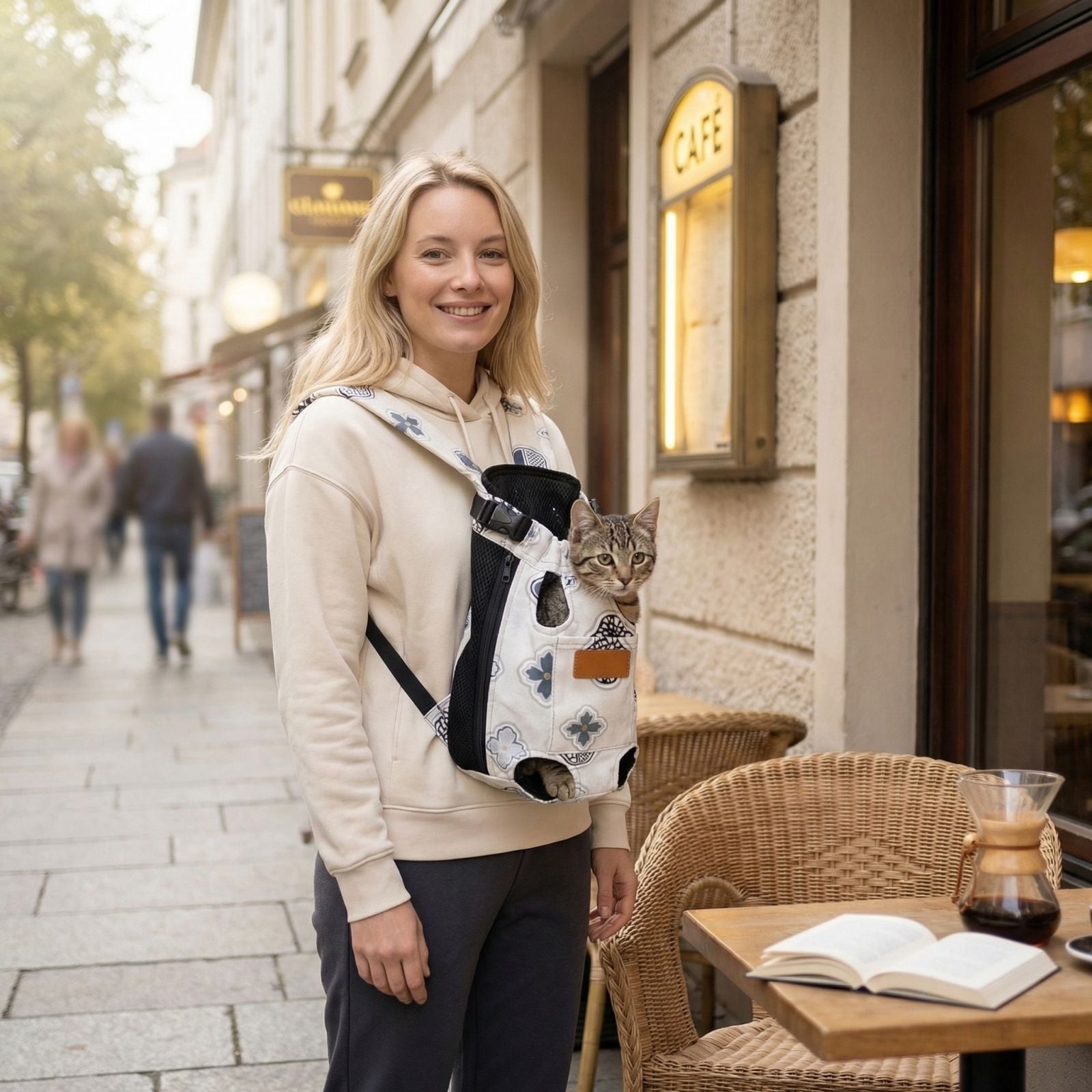 Dog Backpack CarrierforSmall Dogs, Pet Sling CarrierforSmall Dogs, Adjustable Backpack Straps, 13X19 In, Floral Print, 1 Pc, Pet Travel Carrier, Dog Front Carrier