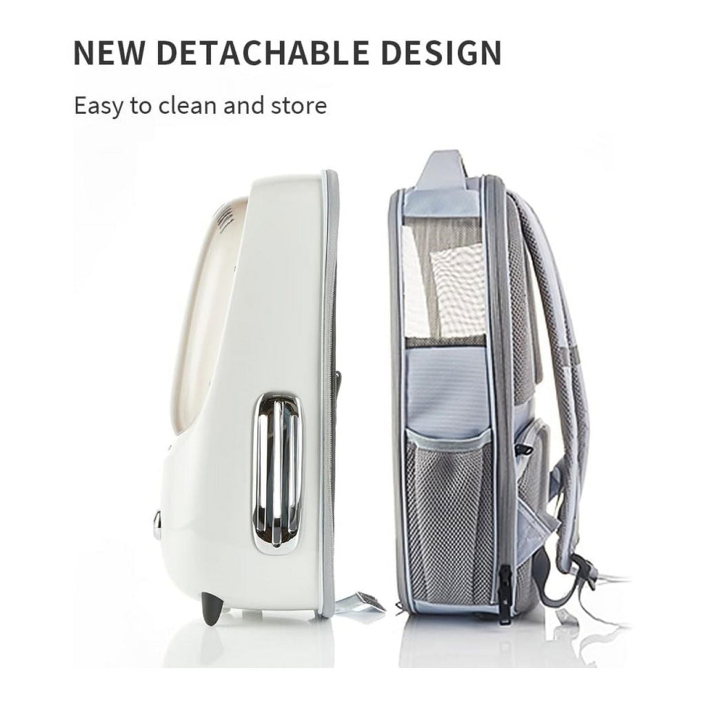 PETKIT Lightweight & Spacious Pet Carrier Backpack for Cats Puppies, White, 17 lb Limit