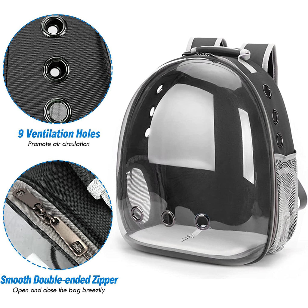 Pet Carrier Backpack/Bubble Carrying Bag for Small Medium Dogs Cats, Space Capsule Pet Carrier for Hiking, Travel, Airline Approved Cat Travel Carrier- Black