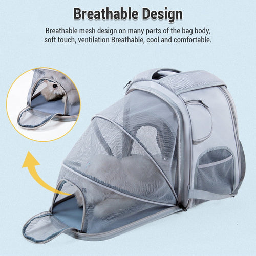 Cat Carrier - Expandable Pet Backpack Carrier for Cats up to 13lbs, Dogs up to 11lbs, Cat  Dog Carrier Backpack for Travel Hiking