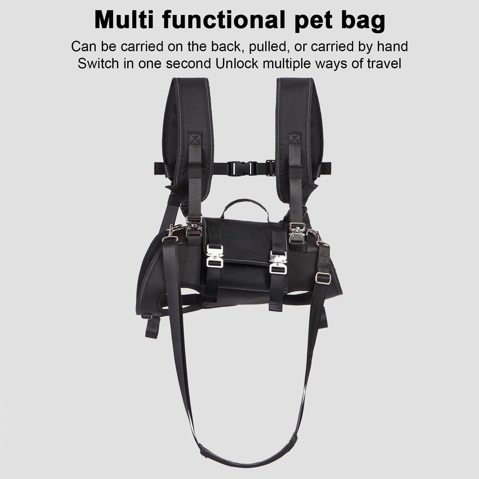 Dog Backpack Carrier for Medium to Large Dogs, Spine-Friendly Horizontal Pet Carrier with Adjustable Straps and Legs-Out Design for Hiking and Travel 1PC