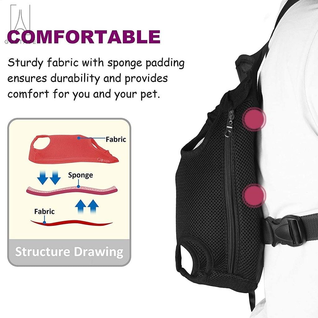 Gustave Pet Carrier Backpack Adjustable Straps, Legs Out, Pet Front Cat Dog Mesh Carrier Backpack Travel Bag for Small and Medium Dogs and Cats "Pink, L"