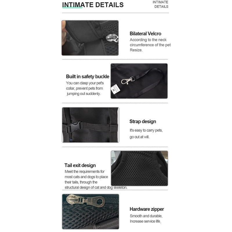Utopia Alley Pet Carrier Backpack, Legs Out Pet Traveling Backpack, Easy-Fit, Adjustable Front Cat Dog Carrier Backpack, Small, Black