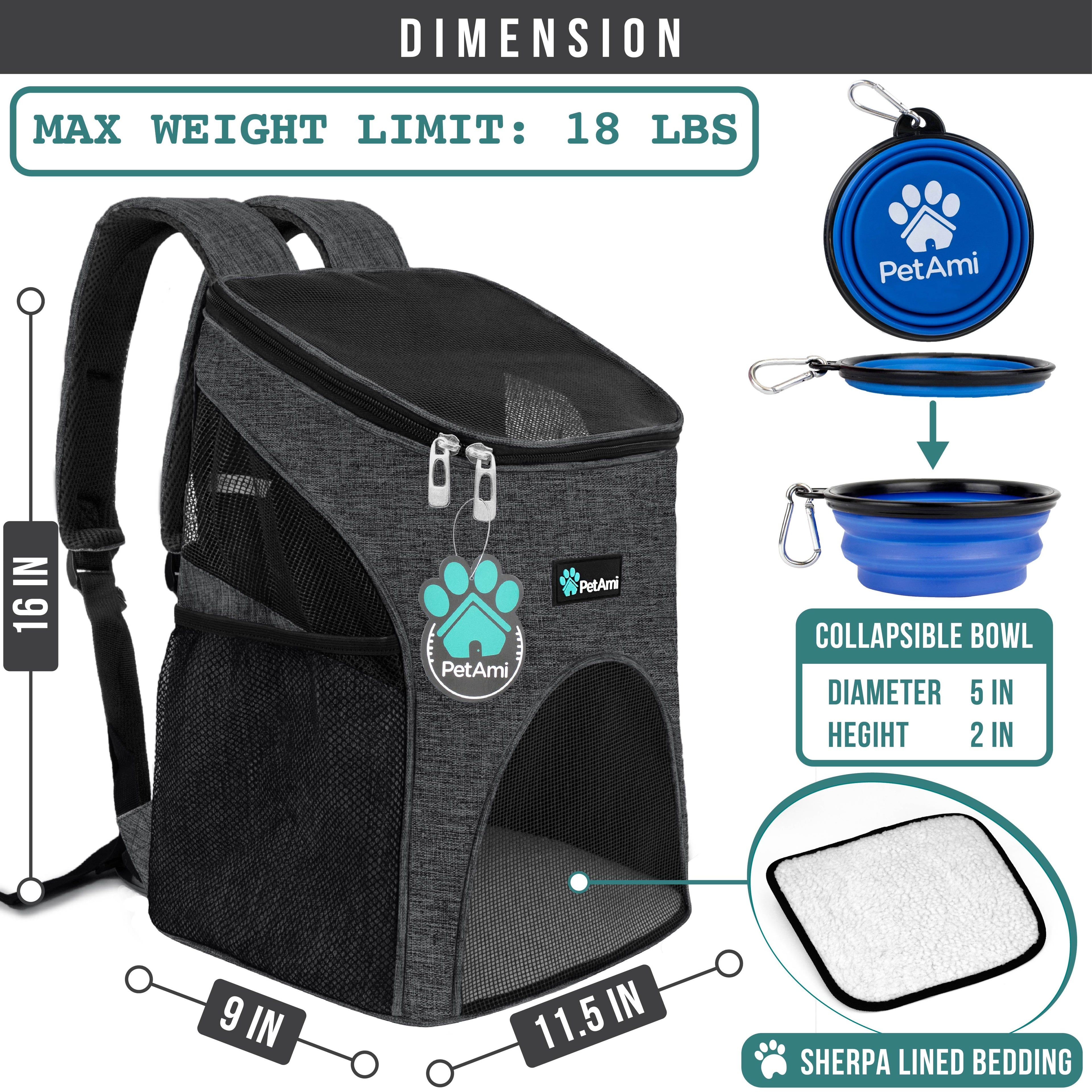 PetAmi Premium Pet Carrier Backpack, Charcoal Gray