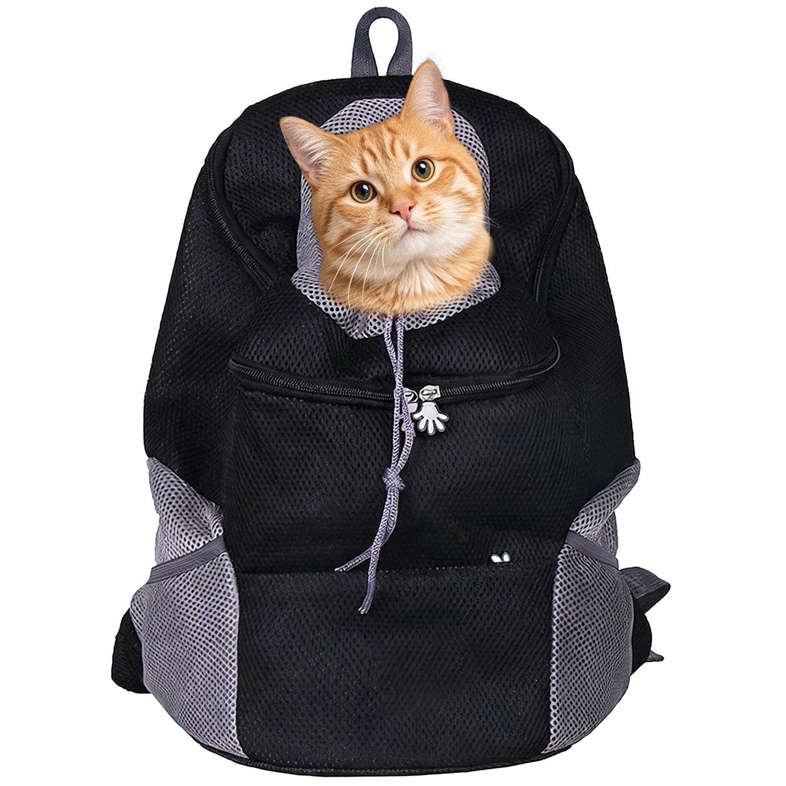 Pet Carrier Backpack for Small Dogs and Cats, Breathable Pet Carrier with Safety Buckle, Drawstring, Padded Shoulder Straps, Comfortable and Hands-Free, 14.2x8.3x17.7 in