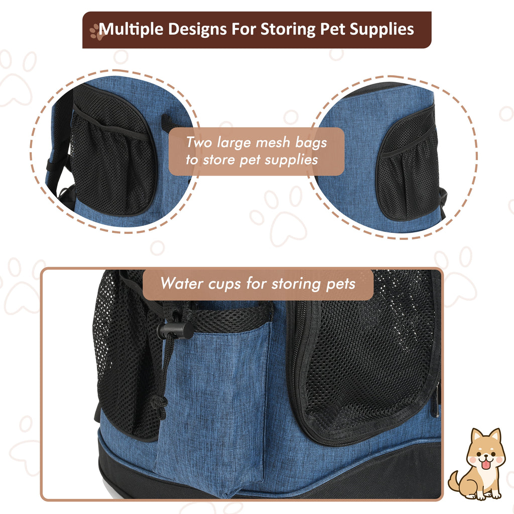 Pawse Pet Carrier Foldable Backpack for Small Cats Dogs And Puppies Upto 18 LBS, Airline-Approved Two-Sided Entry Padded Back Support Travel Carrier for Hiking, Walking, Cycling & Outdoor