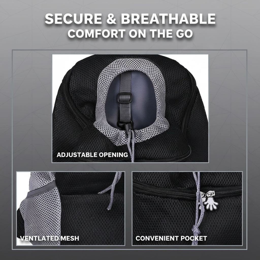Pet Carrier Backpack for Small Dogs and Cats, Breathable Pet Carrier with Safety Buckle, Drawstring, Padded Shoulder Straps, Comfortable and Hands-Free, 14.2x8.3x17.7 in