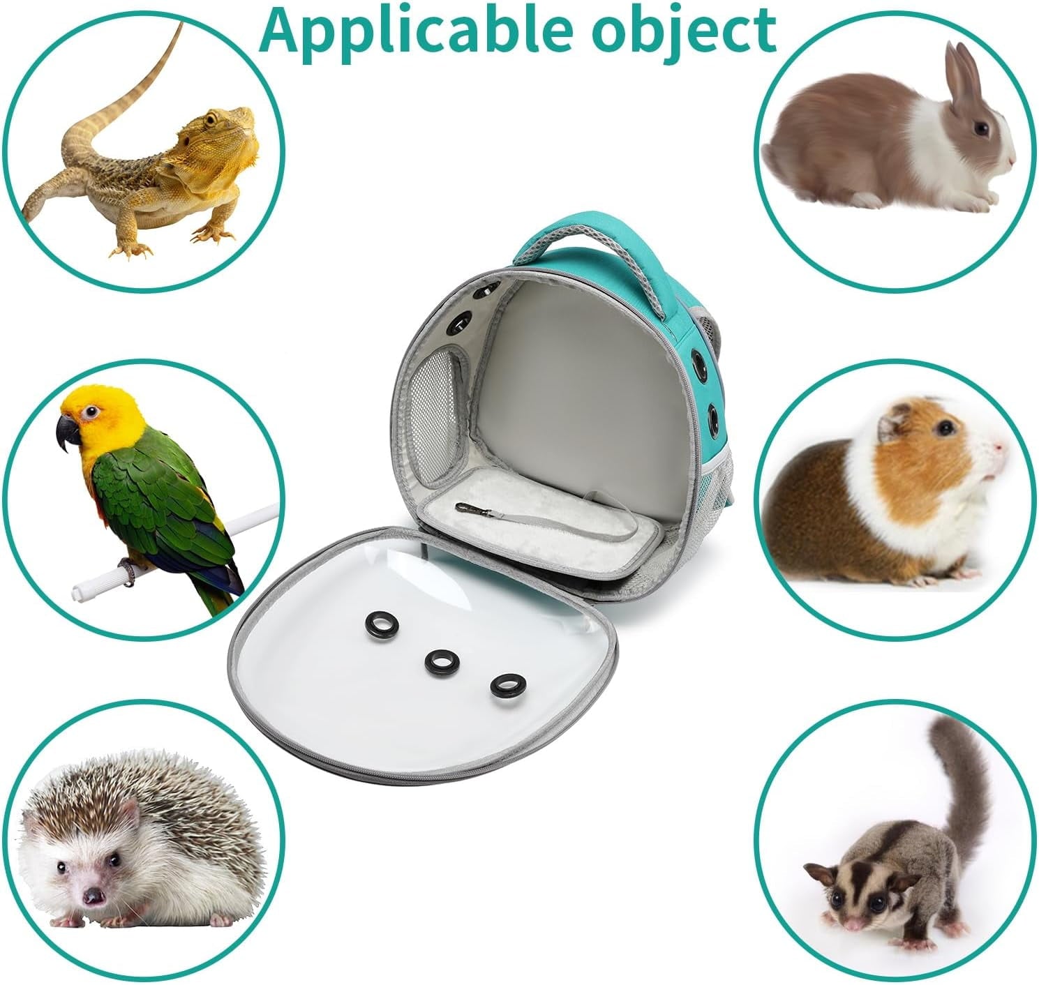 Portable Green Travel Pet Backpack Carrier for Small Dogs Cats and More