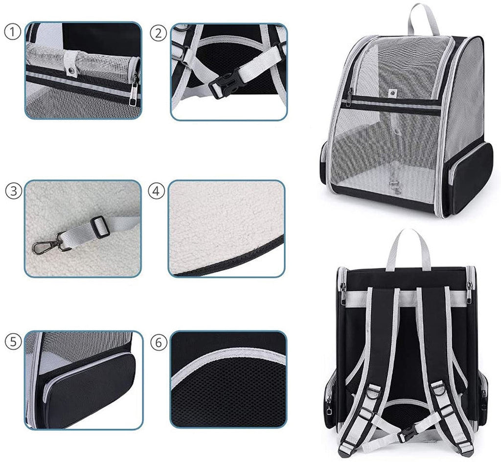 RUseeN Cat Backpack, Pet Carrier Backpack for Dogs and Cats,Puppies,Cat Backpack Carrier, Fully Ventilated Mesh,Airline Approved,Designed for Travel, Hiking, Walking & Outdoor Use