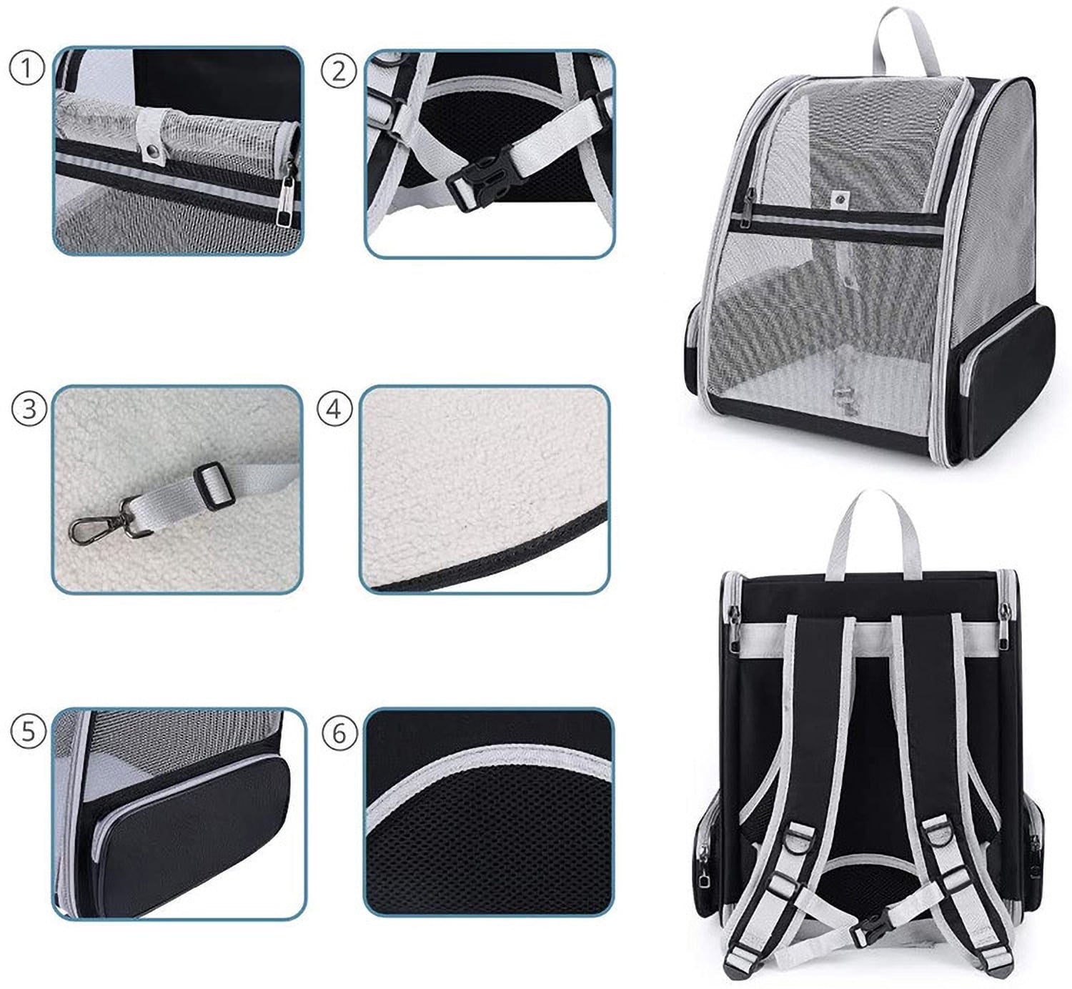 Asunby Cat Backpack Pet Carrier for Dogs Cats Puppies, Fully Ventilated Mesh, Airline Approved Travel Hiking Bag