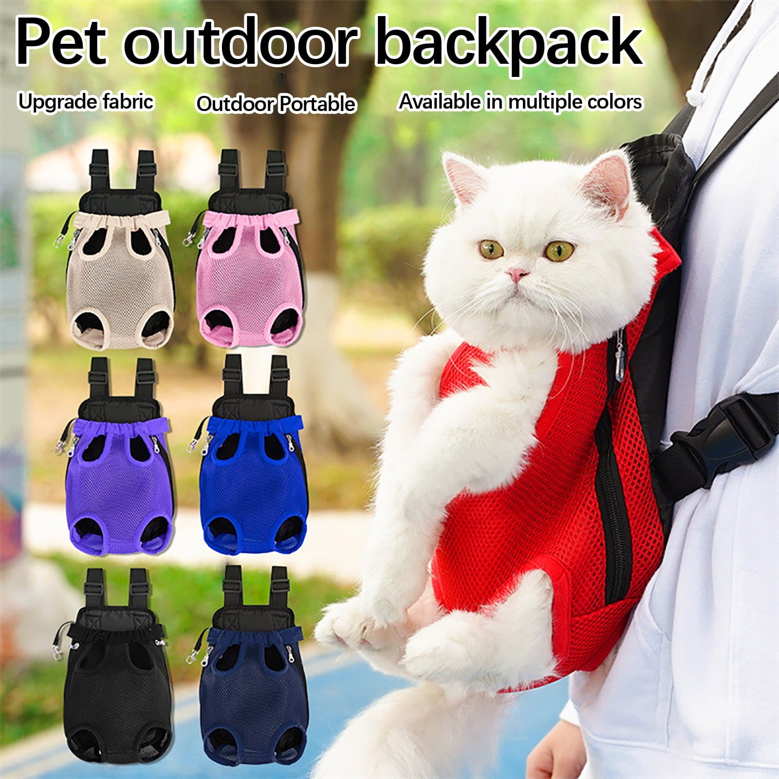 Dog Carrier Backpack Pet Legs Out Front Cat Travel Bag, Pet Carrier Backpack, Adjustable Puppy Backpacks Carriers Hands-Free for Small Medium Dogs Cats Hiking Traveling Camping Daily Walking