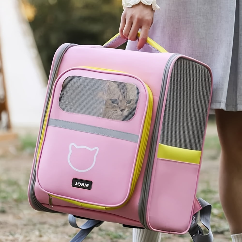 Pet Carrier Backpack for Cats & Small Dogs, Breathable Mesh Travel Bag, Airline Approved Pet Backpack Carrier, Portable Cat Backpack for Hiking & Travel