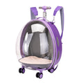 Aihimol Transparent and Fully Breathable Pet Carrier Backpack with Trolley Wheels for Dogs,Cats,Parrots or Bunnies,for Traveling/Taking a Walk,Less than 20 lds Pets