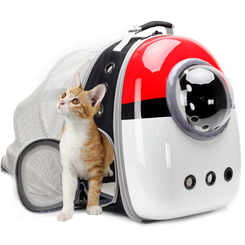 Back Extension Cat Backpack Carrier, Fit up to 12 lbs, Bubble Backpacks Cat Carrier, Expandable Pet Carrier Backpack for Cat and Small Puppy