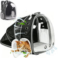 Asunby Outdoor Space Capsule Transparent Bubble Expandable Back Extension Pet Carrier Backpack, for Kittens and Small Dogs up to 13 Pounds, Black