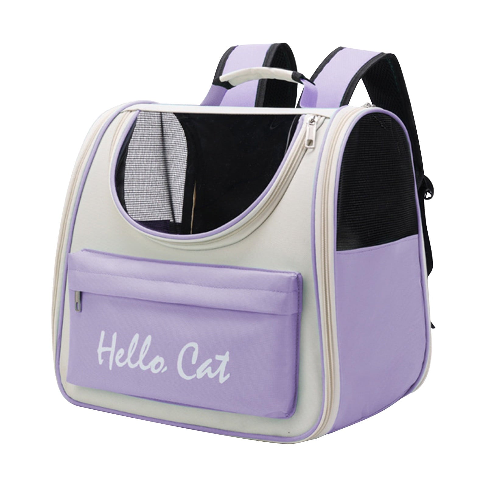 Cat Backpack Carrier, Collapsible Soft Pet Carrier, for Medium Small Dog Cat Puppy Kitten Bunny, Ventilated Mesh Dog Travel Backpack for Outdoor Bike Hiking Camping