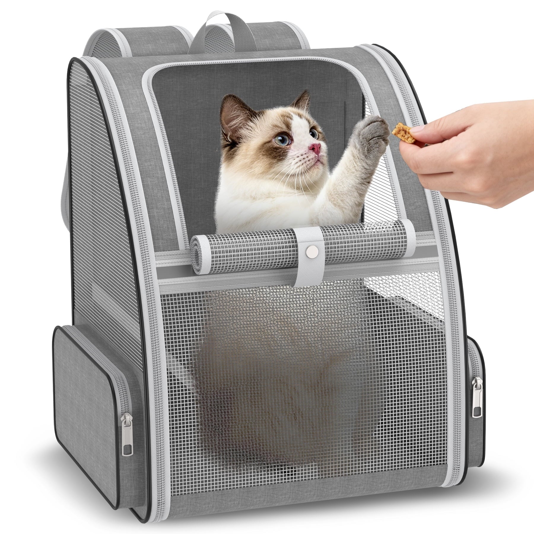 Cat Backpack Carrier Fully Ventilated-Pet Carrier Backpack for Cats and Small Dog Puppies  up to15 lb