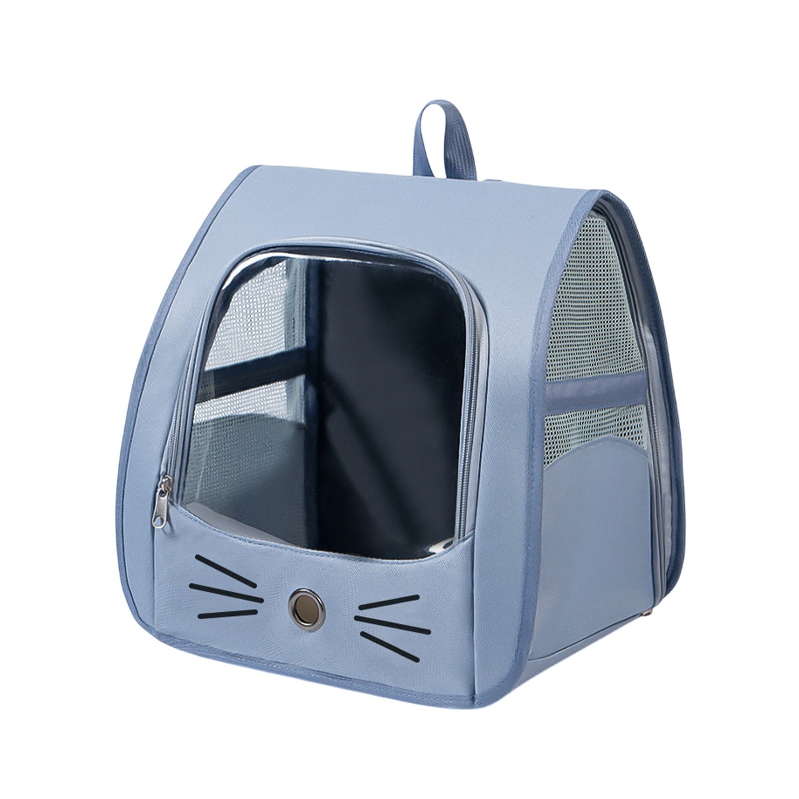 Cat Carrier Backpack Ventilated Mesh Pet Backpack for Medium Cat Transparent & Foldable for Travel Hiking