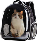 Costyle Pet Cat Carrier Backpack Transparent Space Capsule Pet Dog Bubble Bag Hiking Backpack Airline Approved Travel Carrier, Black