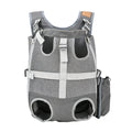 Newborn Brand Pet Carrier Backpack for Small Dogs Cats, Front and Back Carry Travel Bag, Breathable Mesh Puppy Backpack for Hiking Camping Biking with Storage Pouch,Gray,16.5 X 13.4 X 5 Inch