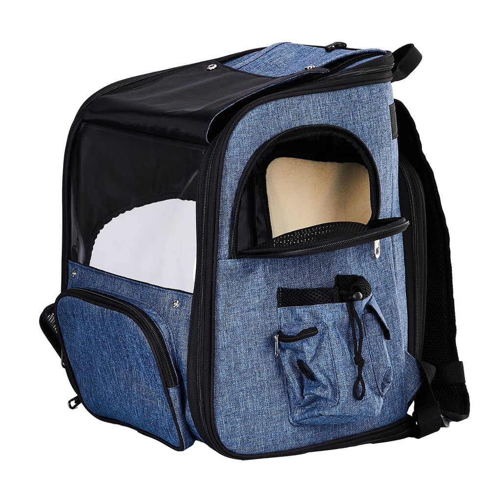 Expandable Pet Backpack Carrier - Breathable Mesh Travel Bag for Cats & Small Dogs (Up to 26 lbs) with Back Extension