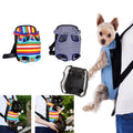 Fron Pouch Dog Carrier, Wide Straps with Shoulder Pads, Adjustable and Legs Out Pet Backpack Carrier(White Stripe/M)