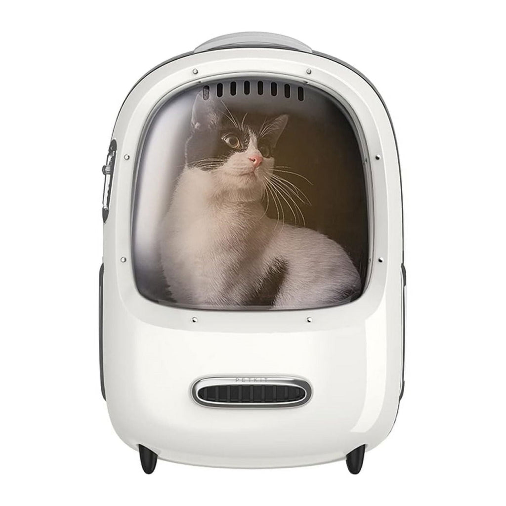 PETKIT Lightweight & Spacious Pet Carrier Backpack for Cats Puppies, White, 17 lb Limit