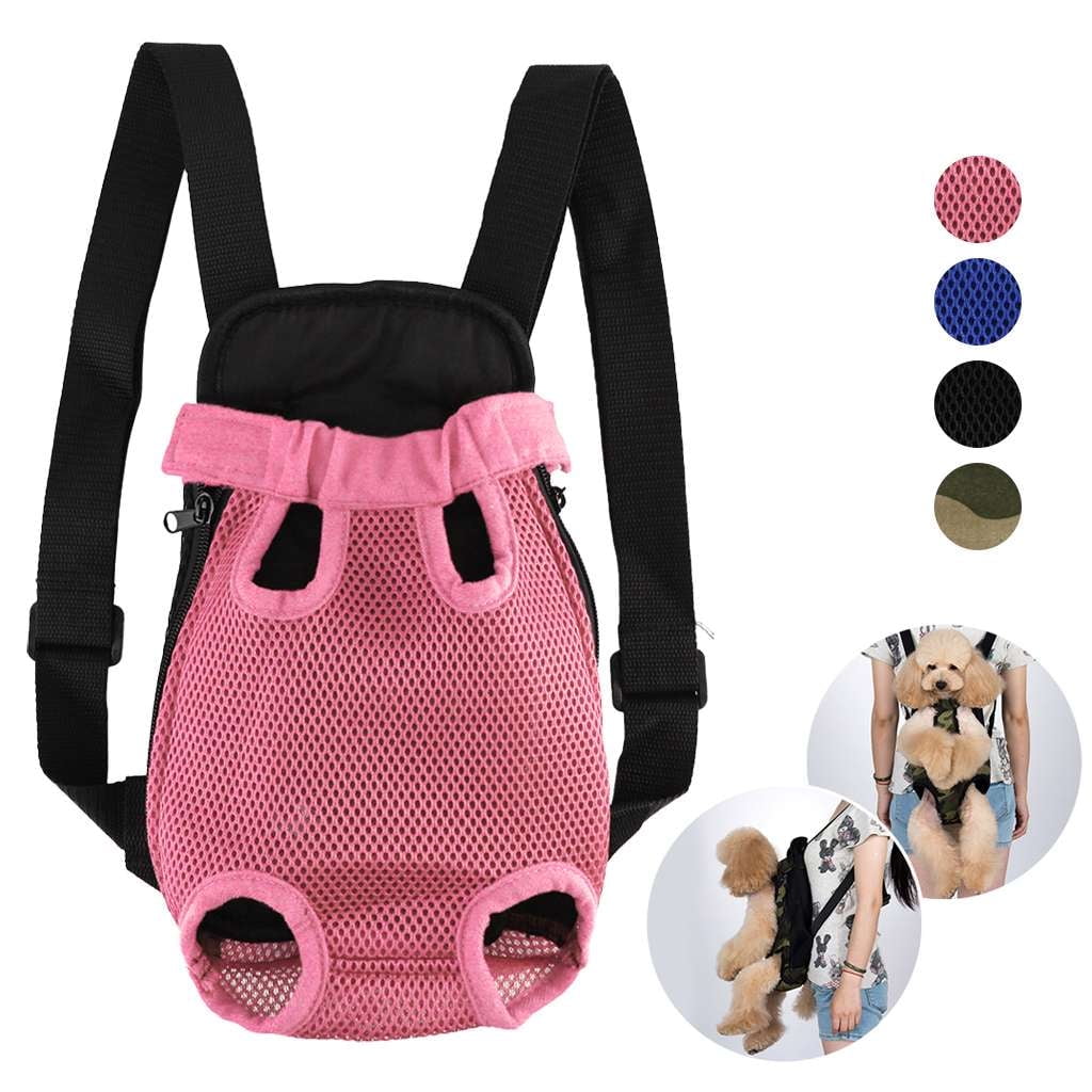 Pet Carrier Backpack Front Pack,Dog Cat Carrier Travel Bag Adjustable Straps Legs Out for Small Medium Pets (M,Pink)