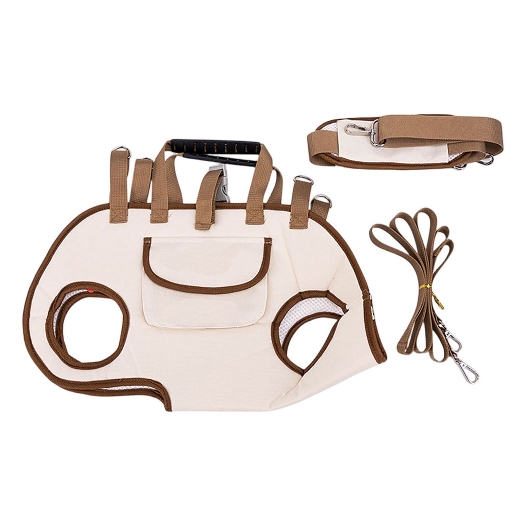 Pet Carrier Backpack,Hands Free Dog and Cat Carrier with Leash Attachment,Crossbody and Handheld for Travel, Hiking, and Vet Visits,Breathable Mesh, Lightweight，Beige