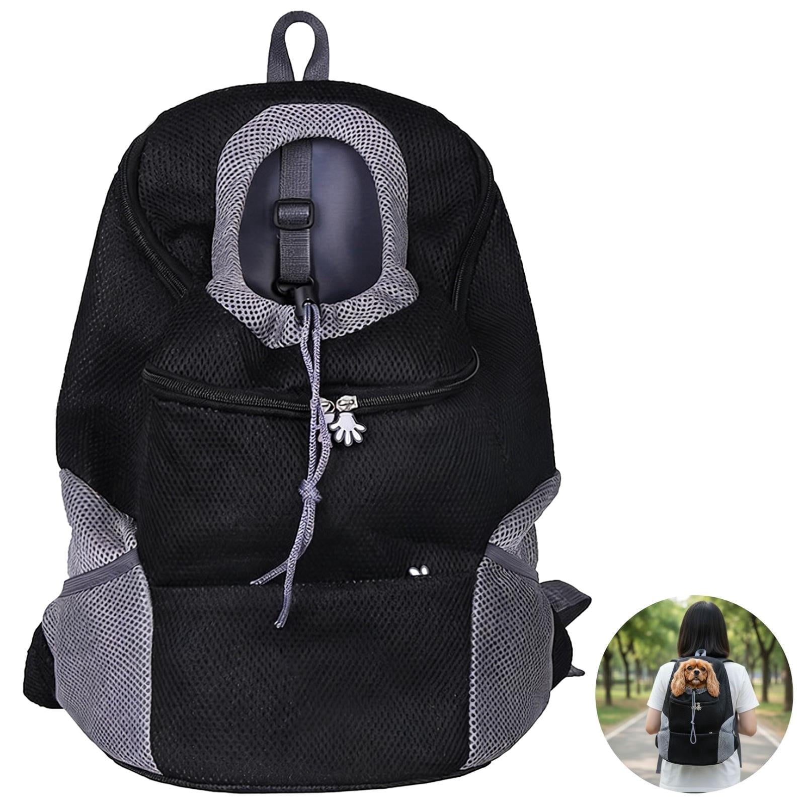 Pet Carrier Backpack for Small Dogs and Cats, Breathable Pet Carrier with Safety Buckle, Drawstring, Padded Shoulder Straps, Comfortable and Hands-Free, 14.2x8.3x17.7 in