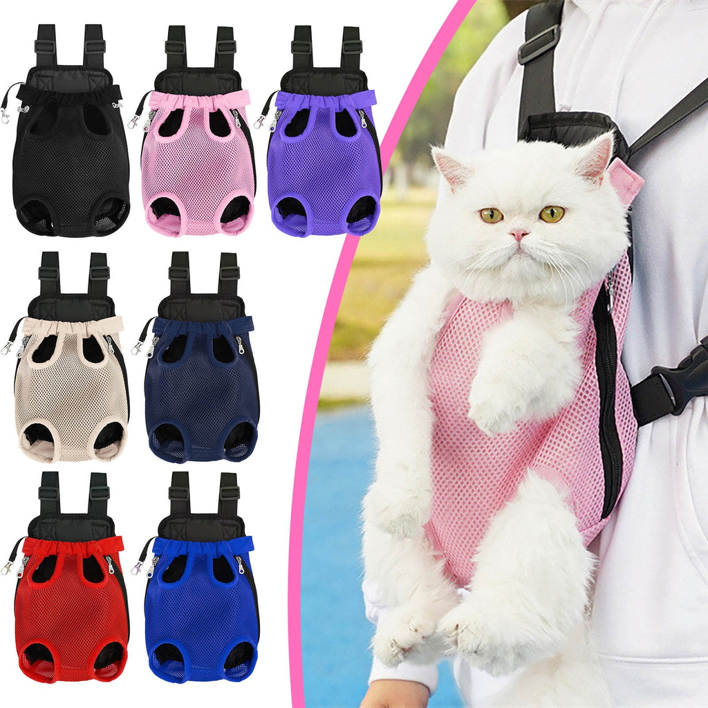 Pet Carrier Backpack for Cats and Small Dogs, Mesh Breathable Shoulder Bag with Adjustable Straps and Pockets for Hiking, Travel and Outdoor Trips