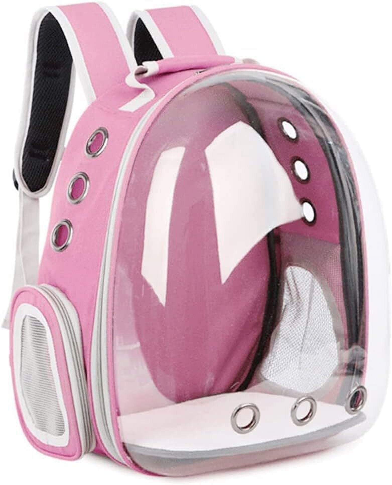Pet Carrier, Cat/Dog Bubble Backpack, Pet Travel Bag, Small Space Pet Capsule Knapsack, Airline-Approved Ventilate Transparent Capsule Backpack for Hiking and Outdoor Use (Pink)