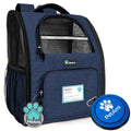 PetAmi Dog Backpack Carrier For Small Large Cat, Pet, Puppies, Ventilated Pet Hiking Backpack Travel Bag, Airline Approved Cat Backpack Carrier, Safety Back Support, Camping Biking Dog Bag, Navy