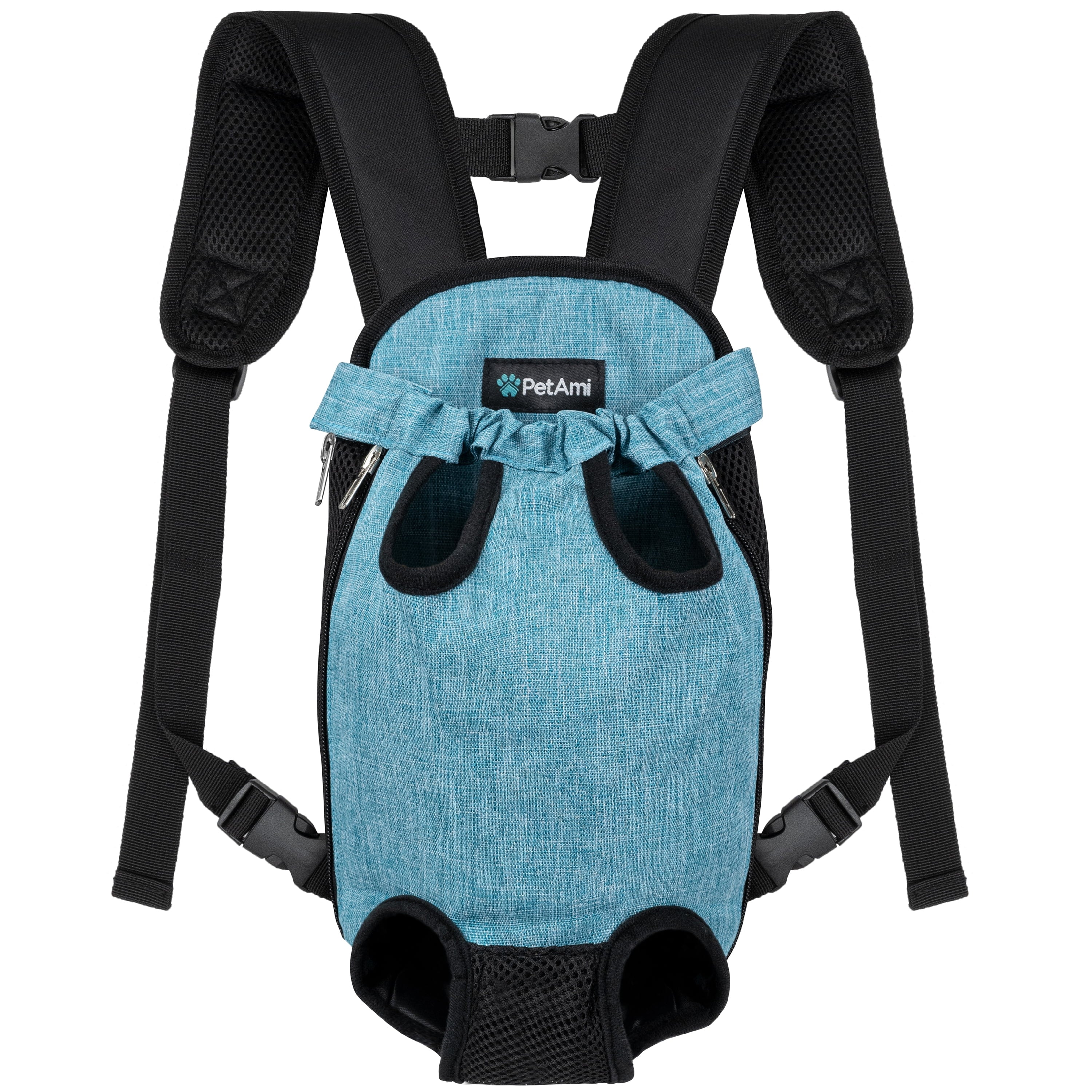 PetAmi Dog Carrier Backpack, Adjustable Dog Pet Cat Front Carrier Backpack | Ventilated Dog Chest Carrier for Hiking Camping Travel, Sling Bag for Small Medium Dog Cat Puppies, Large, 12-16 lbs, Black