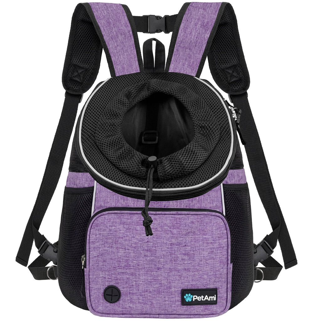 PetAmi Dog Front Carrier Backpack, Adjustable Dog Pet Cat Chest Carrier Backpack, Ventilated Dog Carrier for Hiking Camping Travel, Small Medium Dog Puppy Large Cat Carrying Bag, Max 10 lbs, Teal Blue