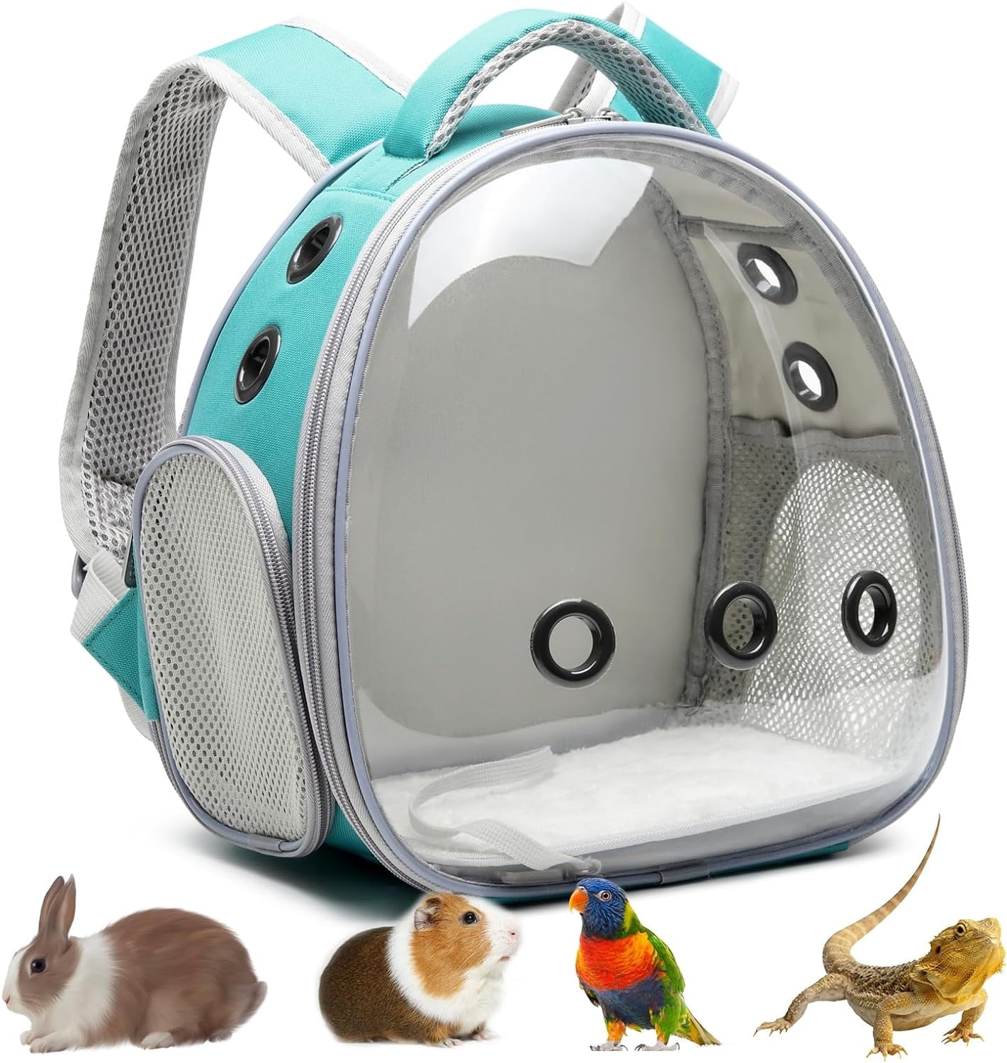 Portable Green Travel Pet Backpack Carrier for Small Dogs Cats and More