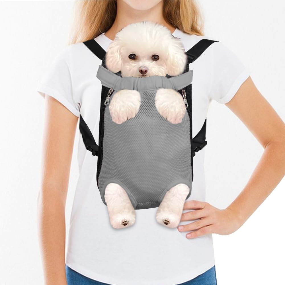SUCS Dog Carrier Backpack Pet Legs Out Front Cat Travel Bag Adjustable Puppy Backpacks Carriers Hands-Free for Small Medium Dogs Cats Hiking Traveling Camping Daily Walking