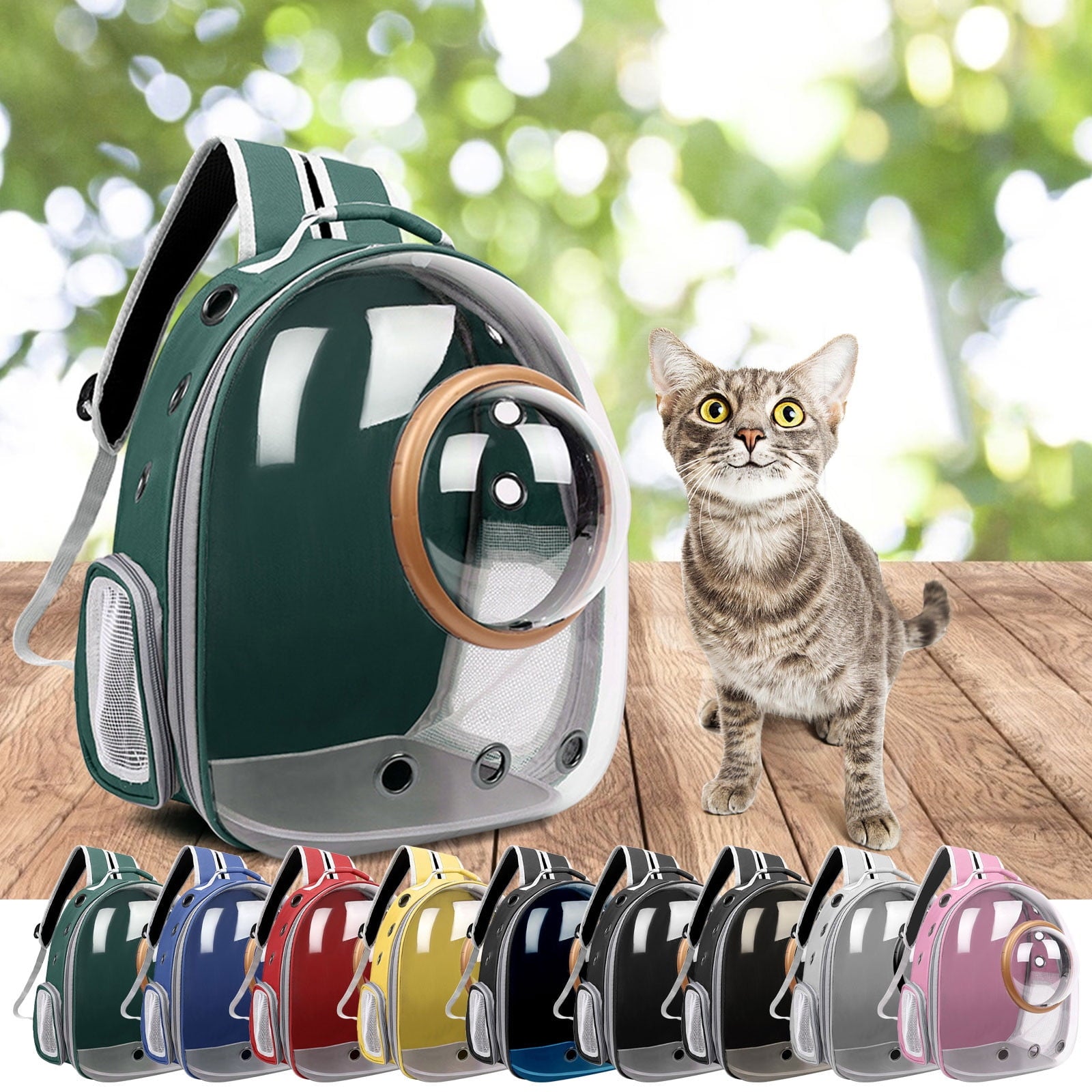 Space Capsule Pet Backpack Carrier for Cats Small Dogs Breathable Travel Backpack Portable Pet House with Transparent Dome for Outdoor Hiking Walking