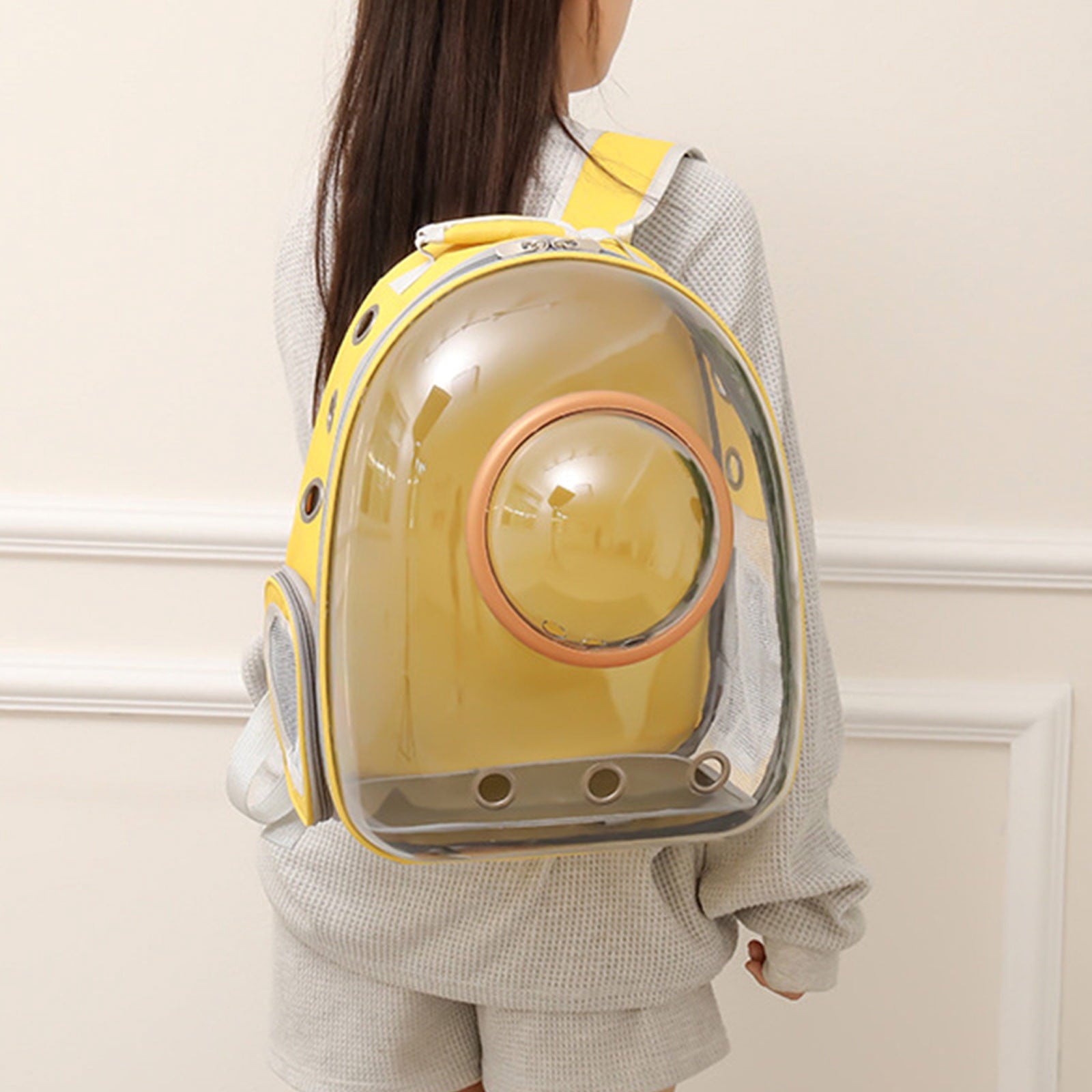 Space Capsule Pet Backpack Carrier for Cats Small Dogs Breathable Travel Backpack Portable Pet House with Transparent Dome for Outdoor Hiking Walking