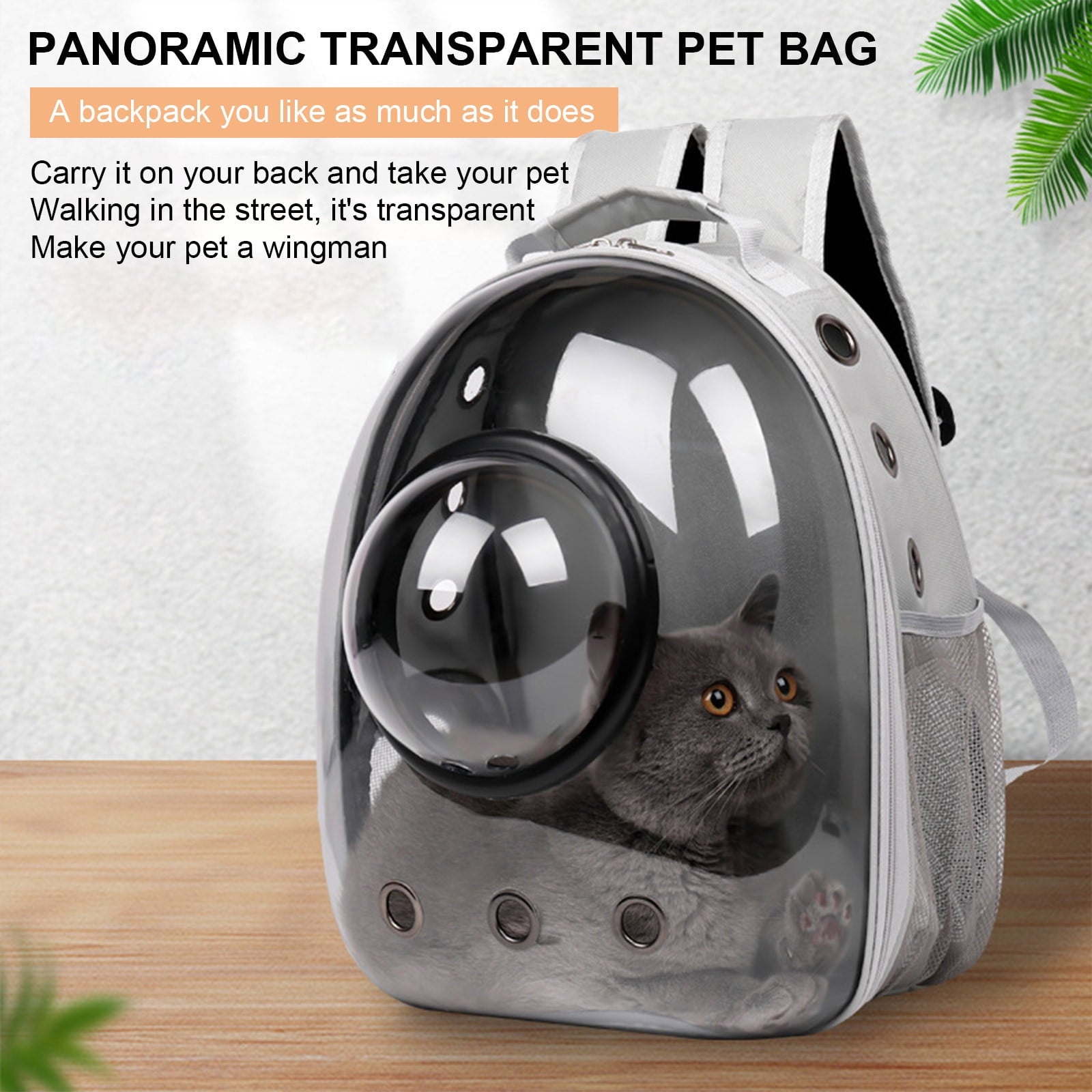 Space Capsule Pet Backpack Carrier for Cats Small Dogs Breathable Travel Backpack Portable Pet House with Transparent Dome for Outdoor Hiking Walking