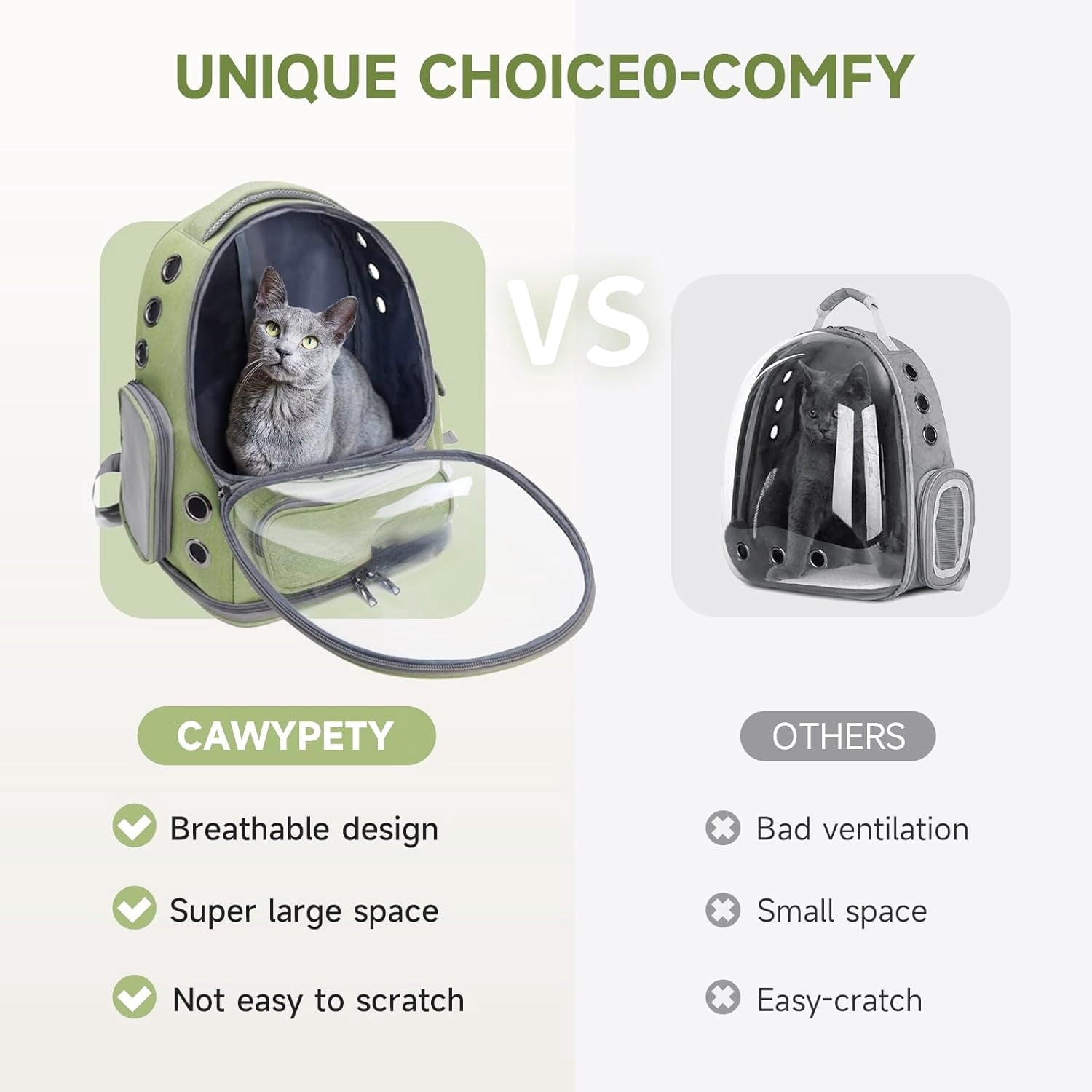 Comfortable Breathable Transparent Pet Backpack Carrier for Cats and Dogs