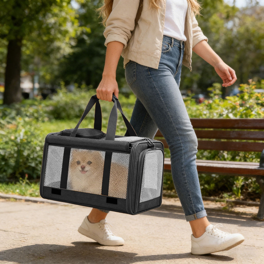 Versatile Pet Backpack for Secure Cat and Small Dog Travel with Convenient Storage Compartments