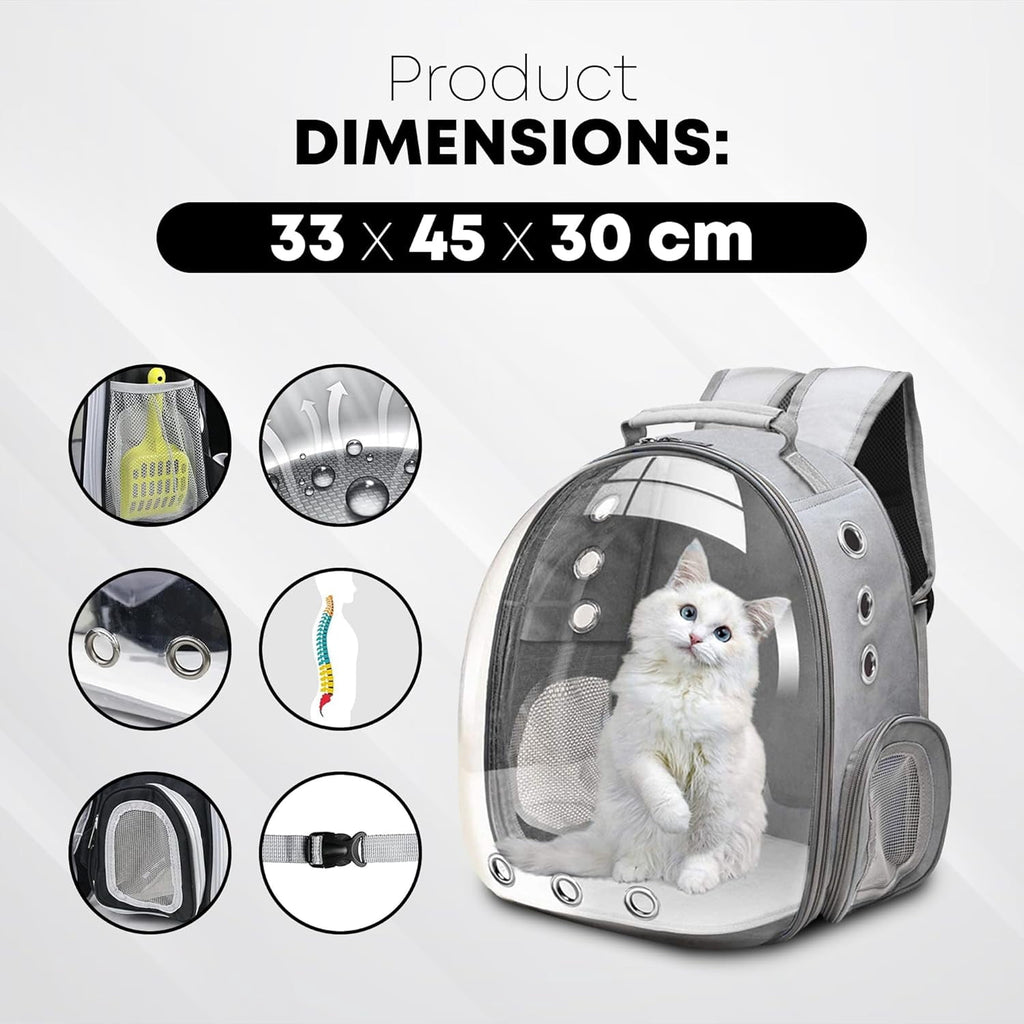 Nazarian's Large Capacity Pet Carrier Backpack for Cats & Dogs - Breathable, Sturdy, and Comfortable Small Travel Backpack for Hiking, and Outdoor - Secure and Lightweight Pet Backpack Carrier