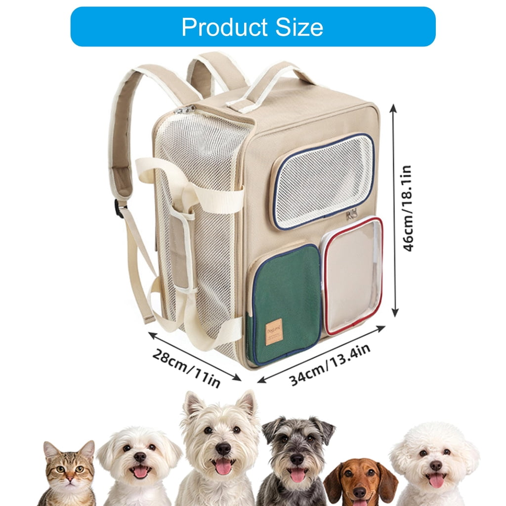 Wheeled Pet Carrier Backpack for Dogs and Cats, Foldable Travel Bag with Breathable Mesh for Vet Visits