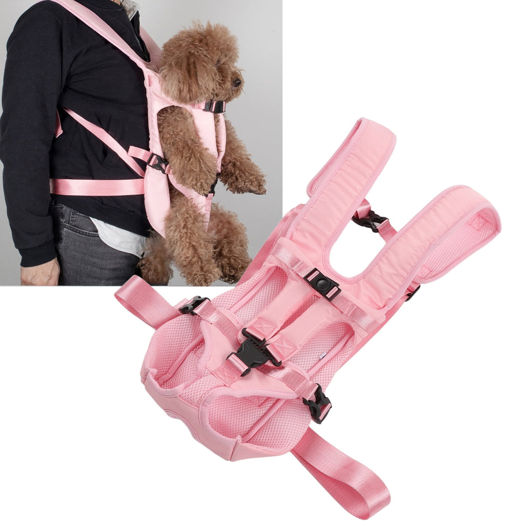 YAHHU Premium Pet Carrier Backpack Chest Front Bag Adjustable Breathable Dog Cat Sling Carrier for Small Puppies Hiking Camping Walking Travel Outdoor Adventures, Pink Size Medium (14.57 in / 37 cm)