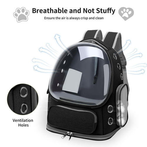 Cat Backpack Carrier for Cats and Small Dogs, Breathable Cat Bubble Backpack, Airline Approved Pet Travel Carrier for Hiking Camping Outdoor