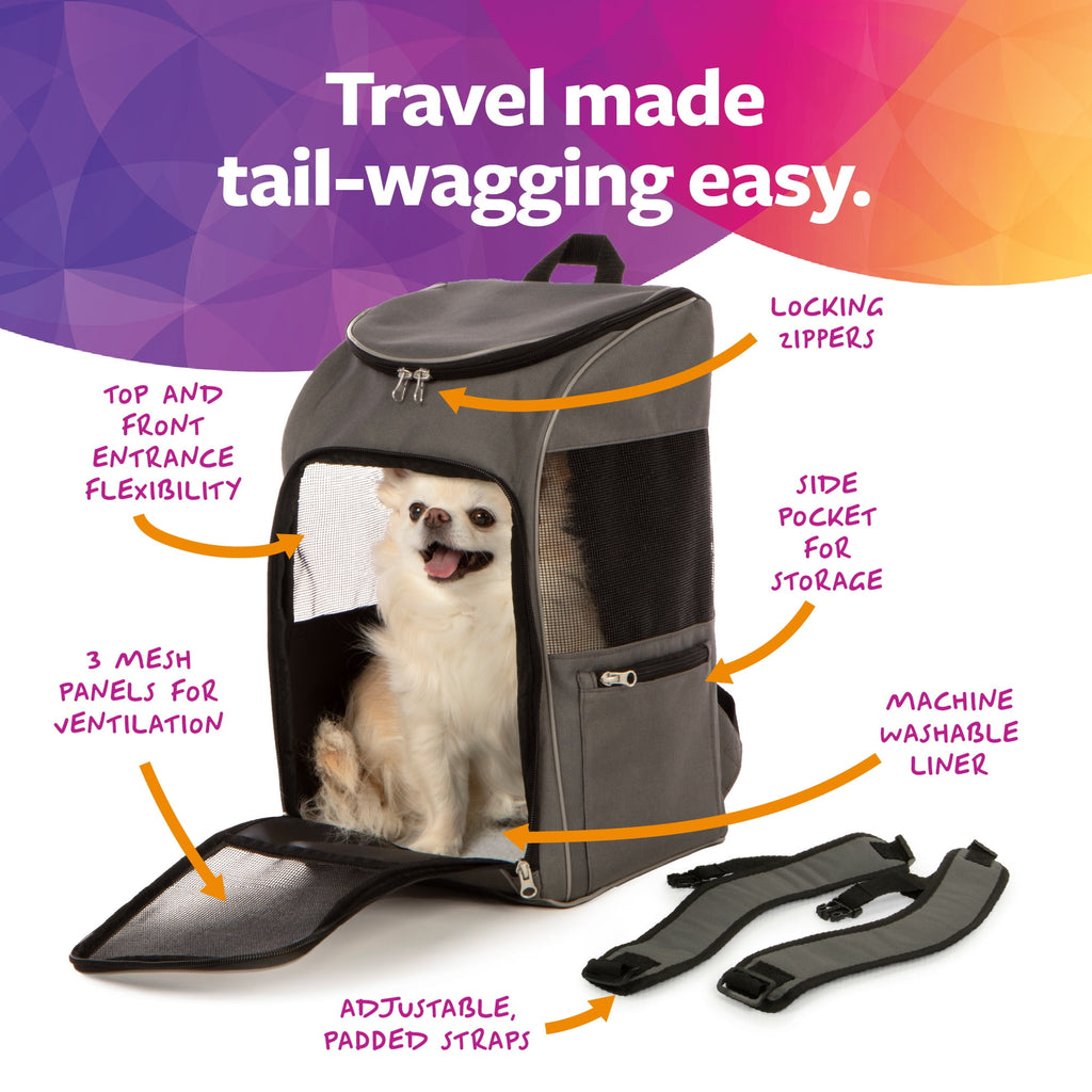 TrustyPup 2-In-1 Dog Travel Backpack, Grey