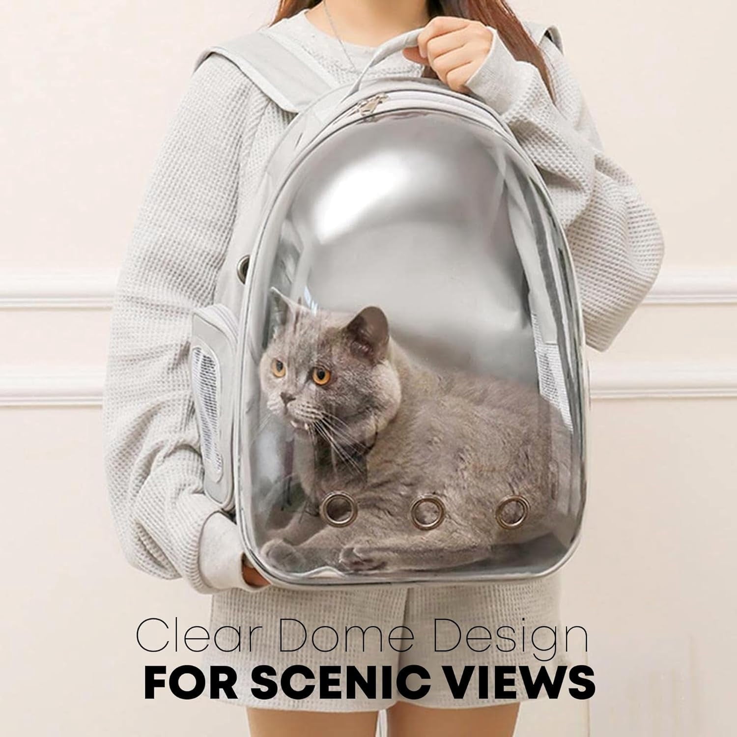 Nazarian's Large Capacity Pet Carrier Backpack for Cats & Dogs - Breathable, Sturdy, and Comfortable Small Travel Backpack for Hiking, and Outdoor - Secure and Lightweight Pet Backpack Carrier